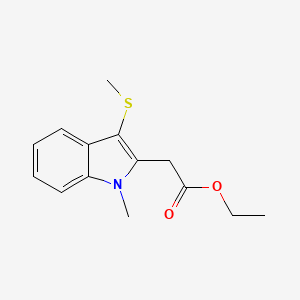 molecular formula C14H17NO2S B11640612 Ethyl [1-methyl-3-(methylsulfanyl)-1H-indol-2-yl]acetate 