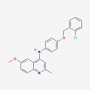 N-{4-[(2-Chlorophenyl)methoxy]phenyl}-6-methoxy-2-methylquinolin-4-amine