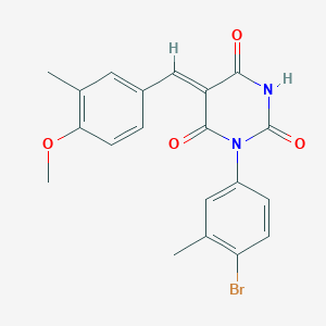 molecular formula C20H17BrN2O4 B11640648 (5Z)-1-(4-bromo-3-methylphenyl)-5-[(4-methoxy-3-methylphenyl)methylidene]-1,3-diazinane-2,4,6-trione 