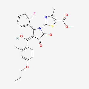 methyl 2-{2-(2-fluorophenyl)-4-hydroxy-3-[(2-methyl-4-propoxyphenyl)carbonyl]-5-oxo-2,5-dihydro-1H-pyrrol-1-yl}-4-methyl-1,3-thiazole-5-carboxylate