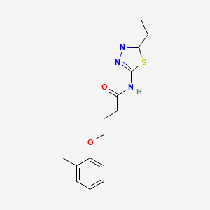 molecular formula C15H19N3O2S B11640662 N-(5-ethyl-1,3,4-thiadiazol-2-yl)-4-(2-methylphenoxy)butanamide 