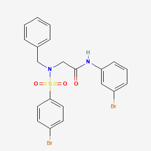 molecular formula C21H18Br2N2O3S B11640687 2-(N-Benzyl4-bromobenzenesulfonamido)-N-(3-bromophenyl)acetamide 