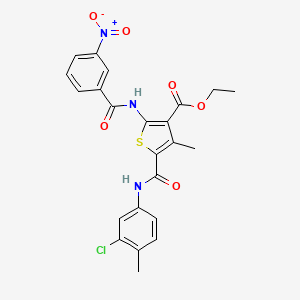 molecular formula C23H20ClN3O6S B11640695 Ethyl 5-[(3-chloro-4-methylphenyl)carbamoyl]-4-methyl-2-{[(3-nitrophenyl)carbonyl]amino}thiophene-3-carboxylate 