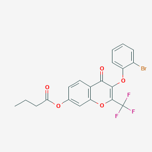 3-(2-bromophenoxy)-4-oxo-2-(trifluoromethyl)-4H-chromen-7-yl butanoate