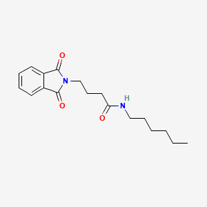 molecular formula C18H24N2O3 B11640724 2H-Isoindole-2-butanamide, N-hexyl-1,3-dihydro-1,3-dioxo- CAS No. 143522-36-5