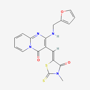 molecular formula C18H14N4O3S2 B11640754 2-[(2-furylmethyl)amino]-3-[(Z)-(3-methyl-4-oxo-2-thioxo-1,3-thiazolidin-5-ylidene)methyl]-4H-pyrido[1,2-a]pyrimidin-4-one 