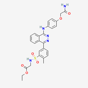 ethyl N-{[5-(4-{[4-(2-amino-2-oxoethoxy)phenyl]amino}phthalazin-1-yl)-2-methylphenyl]sulfonyl}glycinate