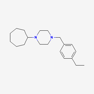 molecular formula C20H32N2 B11640768 1-Cycloheptyl-4-[(4-ethylphenyl)methyl]piperazine 