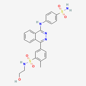 molecular formula C23H23N5O5S2 B11640786 N-(2-hydroxyethyl)-2-methyl-5-{4-[(4-sulfamoylphenyl)amino]phthalazin-1-yl}benzenesulfonamide 