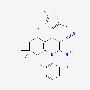 molecular formula C24H23F2N3OS B11640820 2-Amino-1-(2,6-difluorophenyl)-4-(2,5-dimethylthiophen-3-yl)-7,7-dimethyl-5-oxo-1,4,5,6,7,8-hexahydroquinoline-3-carbonitrile CAS No. 476483-86-0