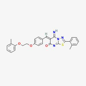 (6Z)-5-imino-6-{4-[2-(2-methylphenoxy)ethoxy]benzylidene}-2-(2-methylphenyl)-5,6-dihydro-7H-[1,3,4]thiadiazolo[3,2-a]pyrimidin-7-one