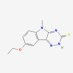 molecular formula C12H12N4OS B11640837 8-ethoxy-5-methyl-5H-[1,2,4]triazino[5,6-b]indole-3-thiol 