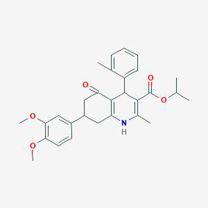 Propan-2-yl 7-(3,4-dimethoxyphenyl)-2-methyl-4-(2-methylphenyl)-5-oxo-1,4,5,6,7,8-hexahydroquinoline-3-carboxylate