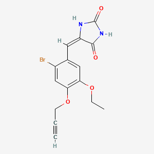 (5E)-5-[2-bromo-5-ethoxy-4-(prop-2-yn-1-yloxy)benzylidene]imidazolidine-2,4-dione