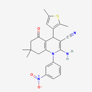 2-Amino-4-(2,5-dimethylthiophen-3-yl)-7,7-dimethyl-1-(3-nitrophenyl)-5-oxo-1,4,5,6,7,8-hexahydroquinoline-3-carbonitrile