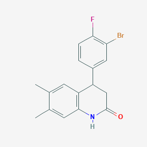 4-(3-bromo-4-fluorophenyl)-6,7-dimethyl-3,4-dihydroquinolin-2(1H)-one