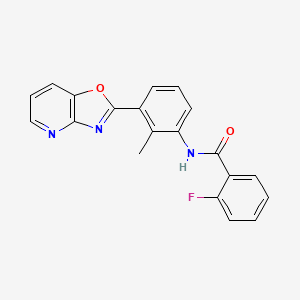 molecular formula C20H14FN3O2 B11640926 2-fluoro-N-[2-methyl-3-([1,3]oxazolo[4,5-b]pyridin-2-yl)phenyl]benzamide 