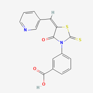 molecular formula C16H10N2O3S2 B11640942 3-(4-Oxo-5-pyridin-3-ylmethylene-2-thioxo-thiazolidin-3-yl)-benzoic acid 