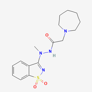 2-(azepan-1-yl)-N'-(1,1-dioxido-1,2-benzothiazol-3-yl)-N'-methylacetohydrazide