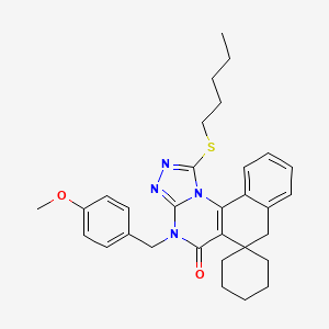 4-(4-methoxybenzyl)-1-(pentylsulfanyl)-4H-spiro[benzo[h][1,2,4]triazolo[4,3-a]quinazoline-6,1'-cyclohexan]-5(7H)-one