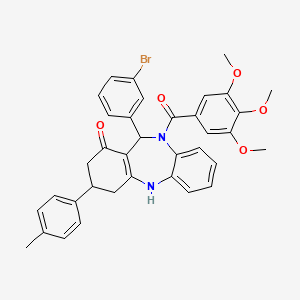 molecular formula C36H33BrN2O5 B11640956 11-(3-bromophenyl)-3-(4-methylphenyl)-10-[(3,4,5-trimethoxyphenyl)carbonyl]-2,3,4,5,10,11-hexahydro-1H-dibenzo[b,e][1,4]diazepin-1-one 