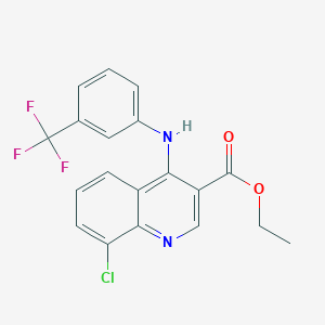 Ethyl 8-chloro-4-{[3-(trifluoromethyl)phenyl]amino}quinoline-3-carboxylate