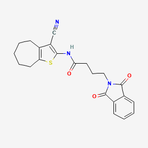 N-(3-cyano-5,6,7,8-tetrahydro-4H-cyclohepta[b]thiophen-2-yl)-4-(1,3-dioxo-1,3-dihydro-2H-isoindol-2-yl)butanamide