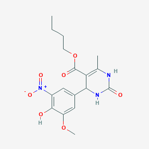 Butyl 4-(4-hydroxy-3-methoxy-5-nitrophenyl)-6-methyl-2-oxo-1,2,3,4-tetrahydropyrimidine-5-carboxylate