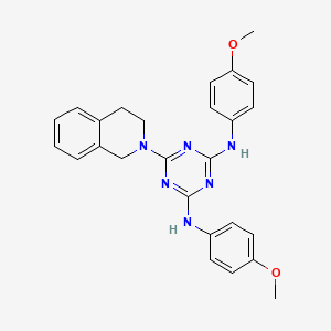 6-(3,4-dihydroisoquinolin-2(1H)-yl)-N,N'-bis(4-methoxyphenyl)-1,3,5-triazine-2,4-diamine