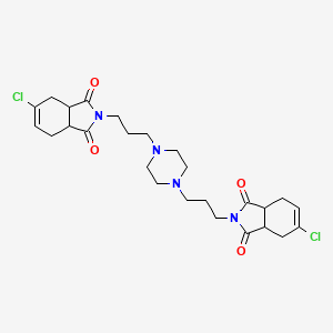 molecular formula C26H34Cl2N4O4 B11641020 2,2'-(piperazine-1,4-diyldipropane-3,1-diyl)bis(5-chloro-3a,4,7,7a-tetrahydro-1H-isoindole-1,3(2H)-dione) 