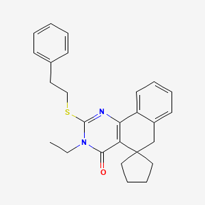 3-ethyl-2-[(2-phenylethyl)sulfanyl]-3H-spiro[benzo[h]quinazoline-5,1'-cyclopentan]-4(6H)-one