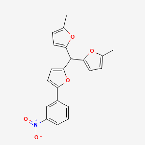 molecular formula C21H17NO5 B11641028 2-[Bis(5-methylfuran-2-YL)methyl]-5-(3-nitrophenyl)furan CAS No. 330558-94-6