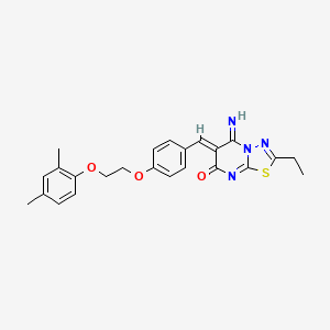 (6Z)-6-{4-[2-(2,4-dimethylphenoxy)ethoxy]benzylidene}-2-ethyl-5-imino-5,6-dihydro-7H-[1,3,4]thiadiazolo[3,2-a]pyrimidin-7-one