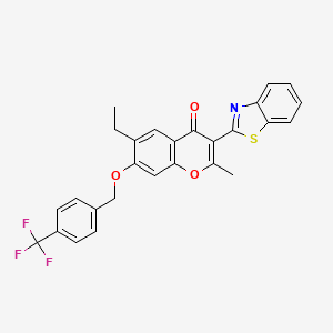 3-(1,3-benzothiazol-2-yl)-6-ethyl-2-methyl-7-{[4-(trifluoromethyl)benzyl]oxy}-4H-chromen-4-one