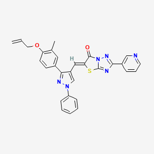 (5Z)-5-({3-[3-methyl-4-(prop-2-en-1-yloxy)phenyl]-1-phenyl-1H-pyrazol-4-yl}methylidene)-2-(pyridin-3-yl)[1,3]thiazolo[3,2-b][1,2,4]triazol-6(5H)-one