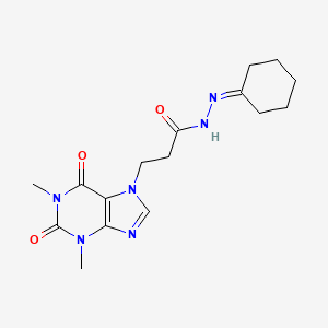 N'-cyclohexylidene-3-(1,3-dimethyl-2,6-dioxo-1,2,3,6-tetrahydro-7H-purin-7-yl)propanehydrazide