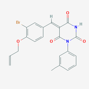 (5Z)-5-[3-bromo-4-(prop-2-en-1-yloxy)benzylidene]-1-(3-methylphenyl)pyrimidine-2,4,6(1H,3H,5H)-trione