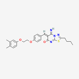 (6Z)-2-butyl-6-{4-[2-(3,4-dimethylphenoxy)ethoxy]benzylidene}-5-imino-5,6-dihydro-7H-[1,3,4]thiadiazolo[3,2-a]pyrimidin-7-one