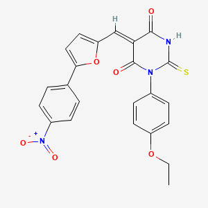 (5Z)-1-(4-Ethoxyphenyl)-5-{[5-(4-nitrophenyl)furan-2-YL]methylidene}-2-sulfanylidene-1,3-diazinane-4,6-dione