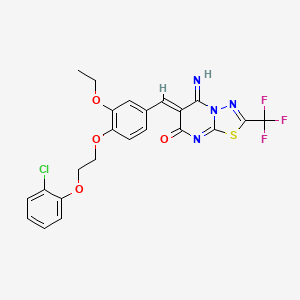 (6Z)-6-{4-[2-(2-chlorophenoxy)ethoxy]-3-ethoxybenzylidene}-5-imino-2-(trifluoromethyl)-5,6-dihydro-7H-[1,3,4]thiadiazolo[3,2-a]pyrimidin-7-one