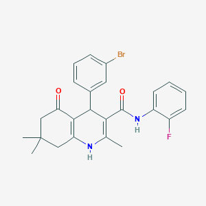 4-(3-Bromophenyl)-N-(2-fluorophenyl)-2,7,7-trimethyl-5-oxo-1,4,5,6,7,8-hexahydro-3-quinolinecarboxamide