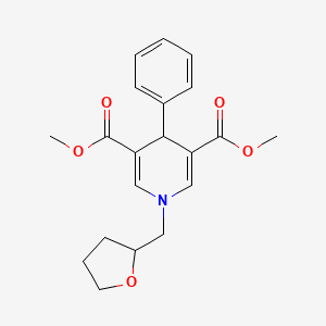 molecular formula C20H23NO5 B11641266 Dimethyl 4-phenyl-1-(tetrahydrofuran-2-ylmethyl)-1,4-dihydropyridine-3,5-dicarboxylate 