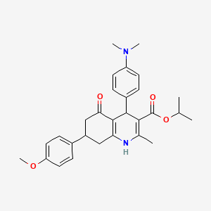 molecular formula C29H34N2O4 B11641301 Propan-2-yl 4-[4-(dimethylamino)phenyl]-7-(4-methoxyphenyl)-2-methyl-5-oxo-1,4,5,6,7,8-hexahydroquinoline-3-carboxylate 