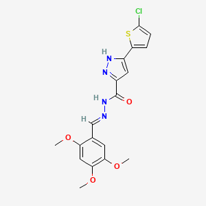 5-(5-Chlorothiophen-2-yl)-N'-(2,4,5-trimethoxybenzylidene)-1H-pyrazole-3-carbohydrazide