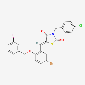 (5Z)-5-({5-Bromo-2-[(3-fluorophenyl)methoxy]phenyl}methylidene)-3-[(4-chlorophenyl)methyl]-1,3-thiazolidine-2,4-dione