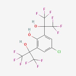 molecular formula C12H5ClF12O3 B11641379 4-Chloro-2,6-bis(1,1,1,3,3,3-hexafluoro-2-hydroxypropan-2-yl)phenol 