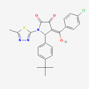 molecular formula C24H22ClN3O3S B11641446 5-(4-tert-butylphenyl)-4-[(4-chlorophenyl)carbonyl]-3-hydroxy-1-(5-methyl-1,3,4-thiadiazol-2-yl)-1,5-dihydro-2H-pyrrol-2-one 