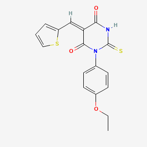 (5Z)-1-(4-ethoxyphenyl)-5-(thien-2-ylmethylene)-2-thioxodihydropyrimidine-4,6(1H,5H)-dione