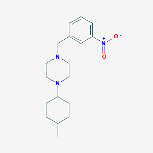 molecular formula C18H27N3O2 B11641483 1-(4-Methylcyclohexyl)-4-[(3-nitrophenyl)methyl]piperazine 