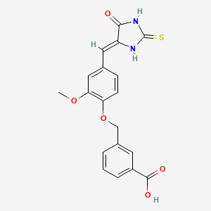 3-({2-methoxy-4-[(Z)-(5-oxo-2-thioxoimidazolidin-4-ylidene)methyl]phenoxy}methyl)benzoic acid